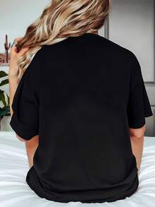 I Feel Like I'm Chief Keef In 2012, Fashion Simple Retro Letter Pattern Casual Short Sleeve T-Shirt, , All-Season Fashion Prints Women Shirt, Women's Simple Casual Short-Sleeve Top, Short Sleeve Round Neck Tee For Holiday Parties, Gift, Vacation, Daily - màu đen - Xem 2