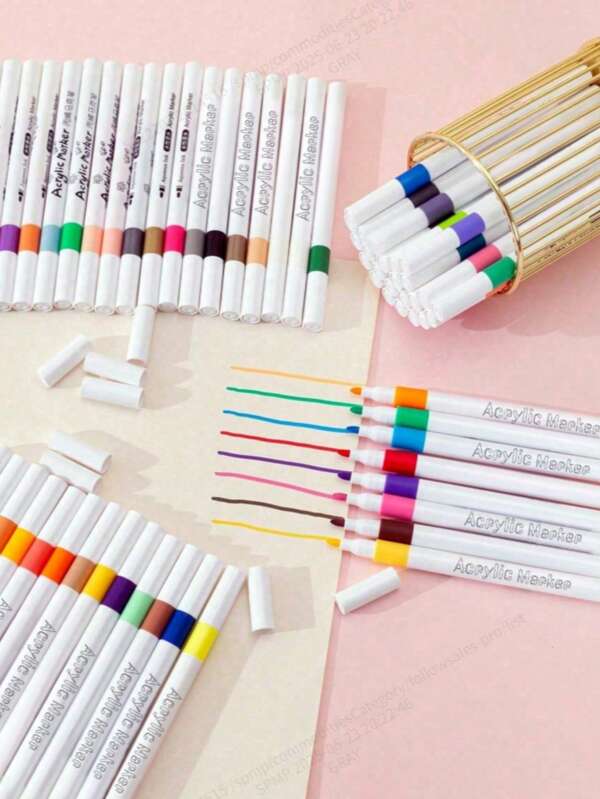 أقلام أكريليك للرسم والفن، فرشاة جرافيتي DIY، مقاومة للماء وسريعة الجفاف، ذات سعة كبيرة، ألوان معتمة، لوازم مدرسية، العودة إلى المدرسة
