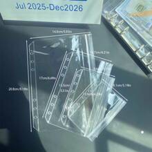 5pcs A5A6A7M5 Multi Size Transparent Binder Storage Bag PVC Material Is More Transparent And More Durable No Slider Design Can Hold More Supplies Can Be Used As A Money-Saving Plan Bag Stationery Bag Document Storage Bag School Season Home School Supplies