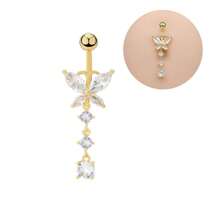 1 pieza Piercing para el ombligo con diseño simple de cabeza de gato/corazón, estilo mariposa de clip, sin necesidad de perforación, variedad de estilos