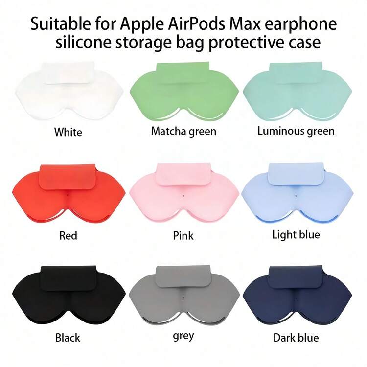 Estuche inteligente de silicona para almacenamiento con AirpodsMax, funda protectora para auriculares con cierre magnético a prueba de polvo, bolsa de transporte y almacenamiento portátil compatible con AirPod Max - Multicolor - Añade 3