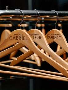 Custom Text/Logo Wooden Hanger, Thickened Non-Slip Clothes Holder, Home Use Wooden Rack, Clothing Hanger, Pants Rack, Clothes Stand - Wood Color - View 7