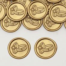 30 PCS Ring Pattern Wax Seal Stickers, Handmade Envelope Seal Stickers, Self-Adhesive Wax Stickers For Decorating Wedding Invitations, Gift Wrapping (Handmade With Some Bubbles) - Multicolor - View 5