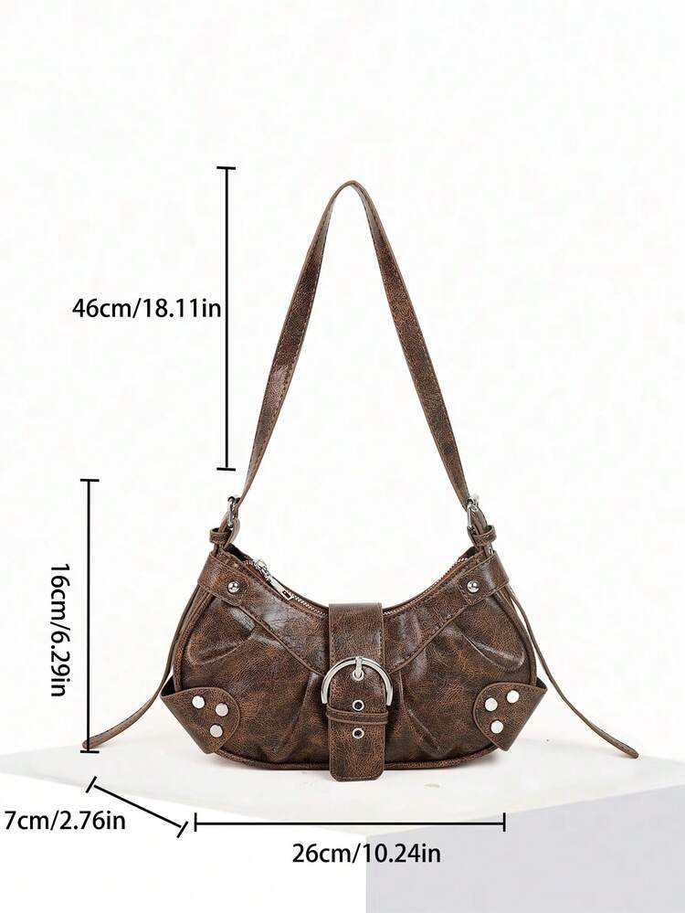 Dedoo Lightweight Retro Women's Punk Gothic Y2K Style Faux Leather