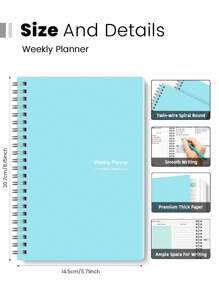 Trees Cuaderno planificador diario y semanal con 3 hojas de pegatinas, agenda planificadora de trabajo de 7 días, libro de citas de productividad personal sin fecha, libreta espiral de lista de tareas pendientes, seguimiento de hábitos, metas semanales, para útiles escolares, de vuelta a la escuela