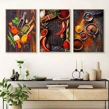 3 Piece Kit - 125cm X 60cm Abstract Decorative Kitchen Pictures Theme Herbs Pepper Mural 8mm Thick Panel - 彩色 - 查看 7