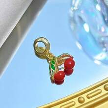 1 peça de pingente de cereja com frutas, enfeites adoráveis para meninas, pulseira e colar faça você mesmo, presentes requintados para meninas