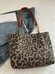 Bolso de mano a rayas de moda - Bolso de hombro de gran capacidad para mujer - Bolso de tote con cremallera para uso diario, con correa de tote de cadena metálica