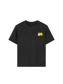 1pc Young Girls Casual Letter Graphic Print Crew Neck Short Sleeve T-Shirt, Summer Student Clothing With Inspiring Imaginative English Text Design - Black - View 6