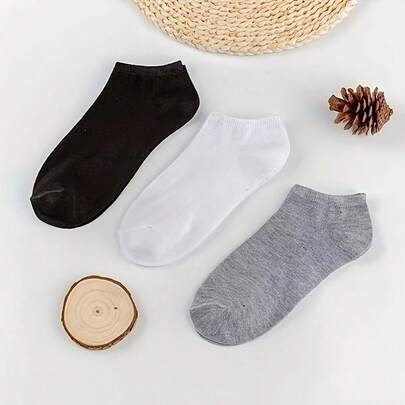 50 Pairs Of Solid Colored Socks, Soft And Lightweight, Low Cut Ankle Socks, Loose Black, White, Gray - Sweat Absorbing, Odor Proof,  Summer No Show Socks, Thin, Lightweight And Solid, Suitable For Casual And Formal Wear, Simple Design, Comfortable Wearing, Office Professionals, Fashionable Design, Soft Material, Daily Necessities