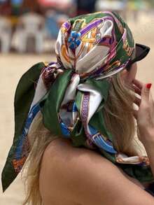 1 Stück einfacher bedruckter quadratischer Schal, neue Frühlingsfashion Bandana für Frauen, kann als Gürtel, Taschendekor, Schleife, Stirnband oder Kopftuch-Bandana, Haarband, Haarband verwendet werden, ideal um Ihren Look aufzuwerten