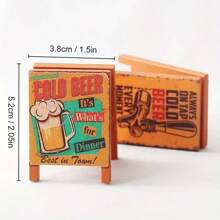 1pc Dollhouse Wooden Sign Mini Chalkboard, Christmas & Miniature Scene Prop, Birthday Gift, Tiny Cafe, Coffee Shop, Ice Cream Store Sign Accessory For DIY Home Decor Christmas Decorations Room Decor