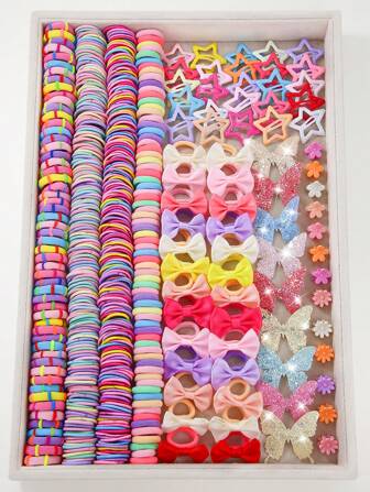 182 pièces Pinces à cheveux colorées et brillantes pour filles, jolies attaches de style princesse, élastiques durables et non dommageables pour les cheveux, attaches de cheveux à nœud papillon polyvalentes, pinces à cheveux minimalistes à la mode, pinces canard, pour un usage quotidien, accessoires capillaires, pinces à cheveux, barrettes