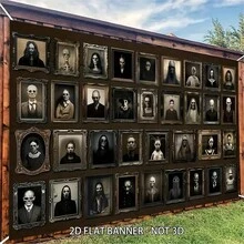 Banner Latar Belakang Potret Halloween 2D - Dekorasi Horor Rumah Gotik Latar Belakang Kain Pengubah Wajah Dekorasi Pesta Halloween - Beraneka warna - View 2