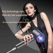 2200W Professional Hair Dryer - Powerful & Fast Drying, Adjustable Hot & Cool Air Temperature, Damage-Free For Home, Travel, Hotel, Salon Use