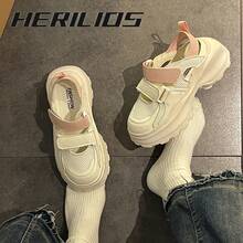 Women's Thick Sole Hollow Mesh Casual Sports Sandals - 米粉紅色 - 查看 1