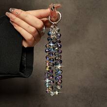 1 New Deluxe Handmade Beaded Mobile Phone Wristband - Elegant Universal Smartphone Lanyard And Key Ring Accessories - Key Accessories Gifts Mobile Phone Decoration - colorful - 查看 2