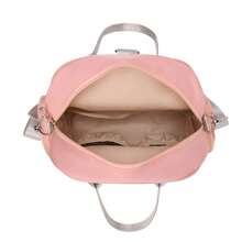 1 件纯色尼龙可调节背包单肩包，大容量尿布包带纸巾架，方便新生儿户外旅行，时尚孕妇包 - 彩色 - 查看 12