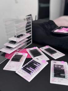 1 peça/Conjunto/8 peças Estojo de Armazenamento Acrílico para Cílios - Suporte para Cola de Extensão de Cílios, Paleta Individual de Azulejo para Ferramentas de Enxerto de Cílios, 1 peça /1 conjunto/8 peças Almofada Acrílica para Cílios, Suporte de Almofada Acrílica para Cílios Individuais/ Almofada de Comprimidos de Almofada Acrílica/ Acrílica Almofada de Tabuleiro para Cola de Extensão de Cílios