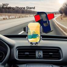 手机支架旋转吸盘式车载导航支架稳定不晃动可伸缩支架兼容 、Android 手机，生日、家人、朋友礼物汽车配件，车载手机支架 - 黑色 - 查看 2