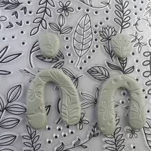 Leaf & Flower Pattern Clay Stamp Texture Mat, Suitable For Pottery, Ceramics, Polymer Clay Tools, Can Be Used For Embossing, Debossing, Sealing, Non-Stick, Reusable, Flexible - Clear - View 4