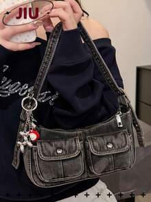 复古时尚尼龙单肩包女士钱包,夏季轻便沙滩包,大容量斜挎包,轻便小手提包,适合学生、校园、图书馆、旅行度假、日常通勤、办公室、约会、购物、海滩、游轮、节日礼物、生日礼物 - 彩色 - 查看 13