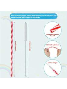 100 支可重复使用吸管，适用于洗碗机的塑料吸管，适用于冰沙、果汁、鸡尾酒、热饮的塑料吸管，9.06 英寸吸管（25/50/100 支） - 彩色 - 查看 6