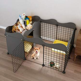 Kleine hondenomheining voor binnen met toiletruimte, huisdierpoort voor thuis, ontsnappingsbestendige hondenren