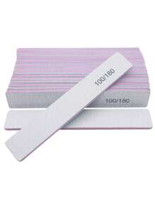 5/15pcs Professional Nail File, 180/100 Grit Natural Emery Board, Double-Sided Washable Fine Textured Nail File, Suitable For Home And Salon Use