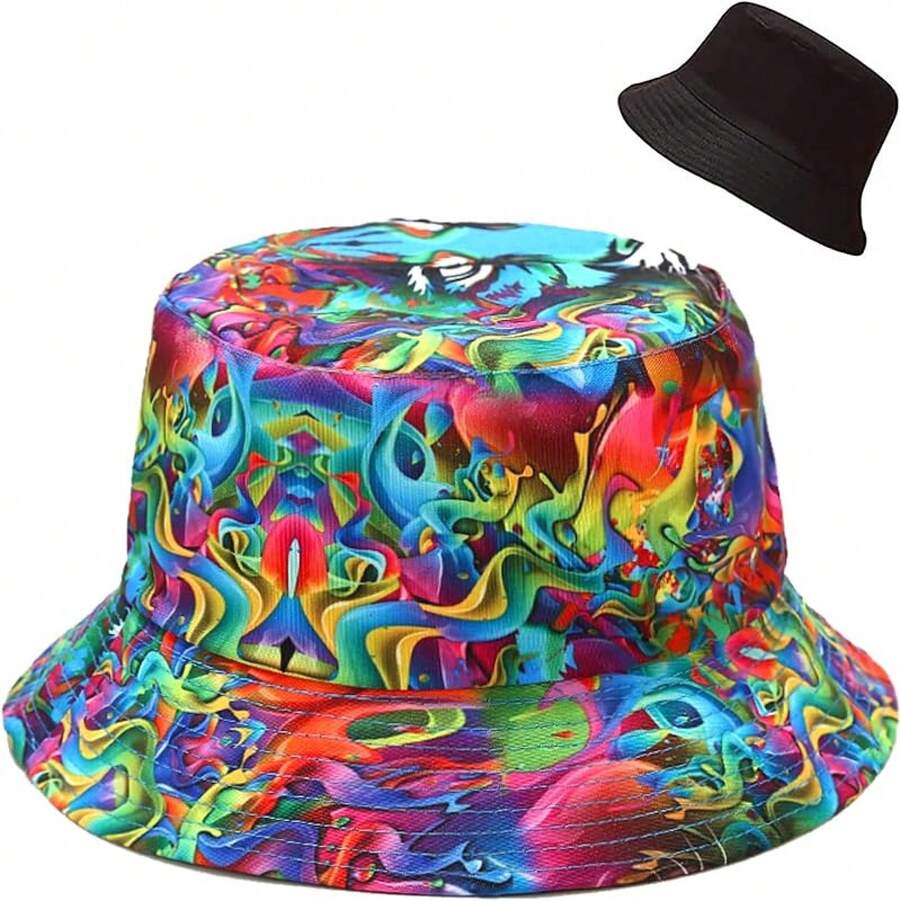Unisex Reversible Bucket Hat For Beach And Fishing - Tiger - View 1