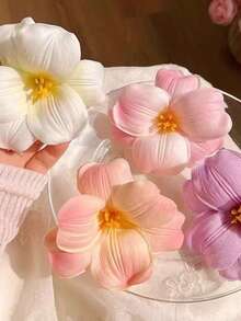 1/4 件女士仿花发夹夏威夷花发夹夏季女士发饰女士配饰优雅甜美发夹春夏海边度假发饰适合日常佩戴和女士礼物，爪夹，发夹，发夹，发夹，发夹，学校用品