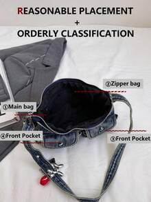 复古时尚尼龙单肩包女士钱包,夏季轻便沙滩包,大容量斜挎包,轻便小手提包,适合学生、校园、图书馆、旅行度假、日常通勤、办公室、约会、购物、海滩、游轮、节日礼物、生日礼物 - 彩色 - 查看 4