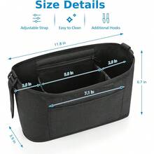 Baby Stroller Bag, Diaper Bag, Large Capacity Stroller Storage Bag, Cup Holder, Bottle Rack, Stroller Accessories, Hanging Bag - Multicolor - View 9