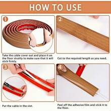 1M X 2CM Self-Adhesive PVC Floor Wire Organizer Tube, Cable Concealer Floor Cord Management - For Hiding Wires, Preventing Tripping, Cable Management | Wire Protector Sleeve | Durable PVC Material