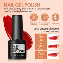coscelia 25PCS Gel Nail Polish Set With Base Glitter Matte Glossy Top Coat Autumn Winter Colors 7ML Nail Gel Polish Kit Neede UV Lamp Long Lasting Glitter White Red Brown Black Nails For Women DIY Nail Salon Gift