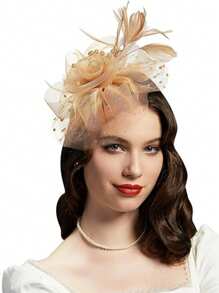 1 buc Fascinator cu pene, petrecere de ceai, elegante, Kentucky Derby, pălării, cutie de pilulă, cocktail, nuntă, mireasă, fascinatoare, bandă de susținere pentru femei și fete, cadou de ziua de naștere de Ziua Mamei, chestii școlare, elegant, toamnă