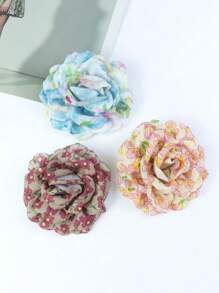 Handmade Sweet Floral Fabric Rose Flower Brooch, Hair Clip, Hat, Clothing Accessories For Women