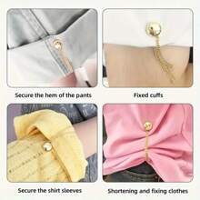 2/3/4/6/8/10/12pcs Magnetic Waist Cincher Clips, Adjustable T-Shirt Hem Clips, Perfect Fit, Metal Snap Buttons, Available In White/Gold/Black