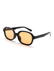 1 件装复古方形框架时尚眼镜女士矩形时尚眼镜小脸眼镜黄色镜片复古色调时尚防护海滩配饰眼镜色调看起来街头风格适合毛衣夹克运动衫连帽衫皮裤和工装裤适合夏季海滩度假、户外、旅行学院风适合返校 - 香檳色 - 查看 6