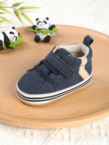 1 双男女款幼儿钩环带休闲运动鞋，适合 0-12 个月婴儿和 0-1 岁儿童，适合春季、秋季、冬季 - 藍色 - 查看 5