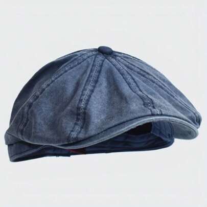 Gorra de periódico de talla grande, sombrero octagonal, sombrero casual vintage, boina plana unicolor, para todas las estaciones