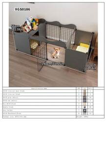 Indoor Small Dog Fence With Toilet Area, Pet Gate For Home, Escape-Proof Dog Playpen Crate