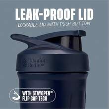 BlenderBottle Strada Shaker Cup Insulated Stainless Steel Bottle With Wire Whisk, 24-Ounce, Black - 海軍 - 查看 2