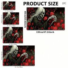 1 pieza Felpudo absorbente con estampado de esqueleto de Halloween para encimeras de cocina, tazones, platos, con alta absorbencia que oculta las manchas, con respaldo de goma, estera multifuncional para cafeteras, escurreplatos, utensilios de cocina