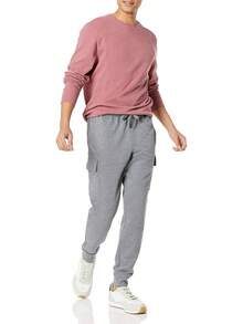 Essentials Men's Cargo Fleece Jogger Sweatpant - Light Grey - View 4