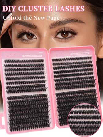 640 件 D 卷睫毛簇，60D+80D 卷曲，8-16 毫米长度，DIY 睫毛延长套件，自然外观，浓密，智能，超柔软，超轻，可重复使用独立分段假睫毛，适合初学者、日常生活、婚礼、约会、派对、音乐节、万圣节睫毛簇，睫毛簇，独立睫毛，睫毛，假睫毛
