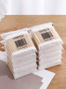 1000/500/200/100pcs Double-Ended Cotton Swabs - Unscented, Low Allergen, Suitable For Ear And Makeup Cleaning, Personal Care And Household, Multipurpose Cotton Swabs, Essential For Christmas And Halloween