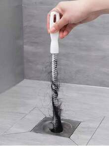 3pcs Creative Plumber Drain Snake Cleaner Brushes, Bendable For Hair Catcher Remover And Cleaning Kitchen Sink, Bathroom Drain Clog Remover - Efficient Home Cleaning Tools, Household Decor (Random Colors) - Multicolor - View 2