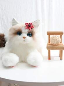 5 件装猫狗造型红色发夹，可爱适合日常佩戴和拍照，不夹头发 - 紅色 - 查看 6