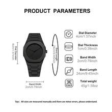 Unisex Quartz Watch With Adjustable Strap, Round Dial, Suitable For Daily Wear, Birthday Gift, Party & Holiday Occasions (No Watch Box Included) - Black - View 10